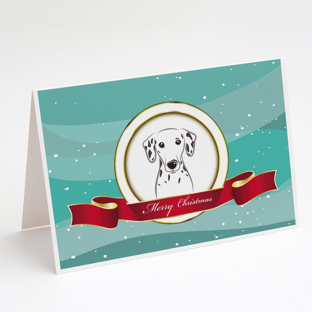 Dalmatian Merry Christmas Greeting Cards Pack of 8 Blank Cards with Envelopes Whimsical A7 Size 5x7