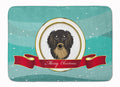 Longhair Black and Tan Dachshund Merry Christmas Memory Foam Kitchen Mat Machine Washable Anti-Fatigue Cushion Comfort Bath or Kitchen Rug