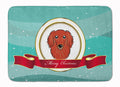 Longhair Red Dachshund Merry Christmas Memory Foam Kitchen Mat Machine Washable Anti-Fatigue Cushion Comfort Bath or Kitchen Rug