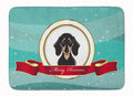 Smooth Black and Tan Dachshund Merry Christmas Memory Foam Kitchen Mat Machine Washable Anti-Fatigue Cushion Comfort Bath or Kitchen Rug