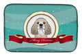 Cocker Spaniel Merry Christmas Dish Drying Mat Absorbent Dish Drying Mat Pad for Kitchen Counter Dish Drainer Mat for Countertop, 14 x 21", Multicolor