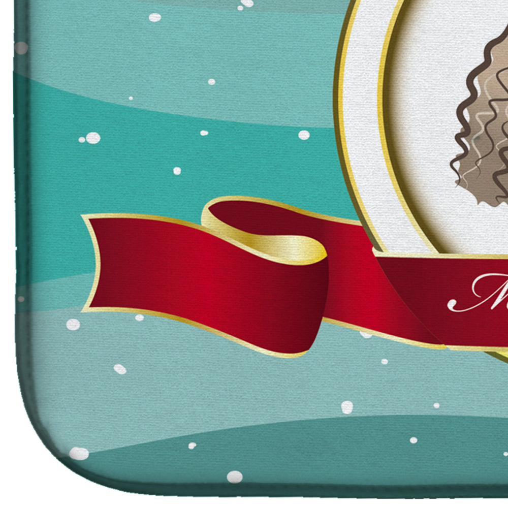 Cocker Spaniel Merry Christmas Dish Drying Mat Absorbent Dish Drying Mat Pad for Kitchen Counter Dish Drainer Mat for Countertop, 14 x 21", Multicolor
