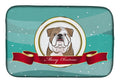 English Bulldog  Merry Christmas Dish Drying Mat Absorbent Dish Drying Mat Pad for Kitchen Counter Dish Drainer Mat for Countertop, 14 x 21", Multicolor