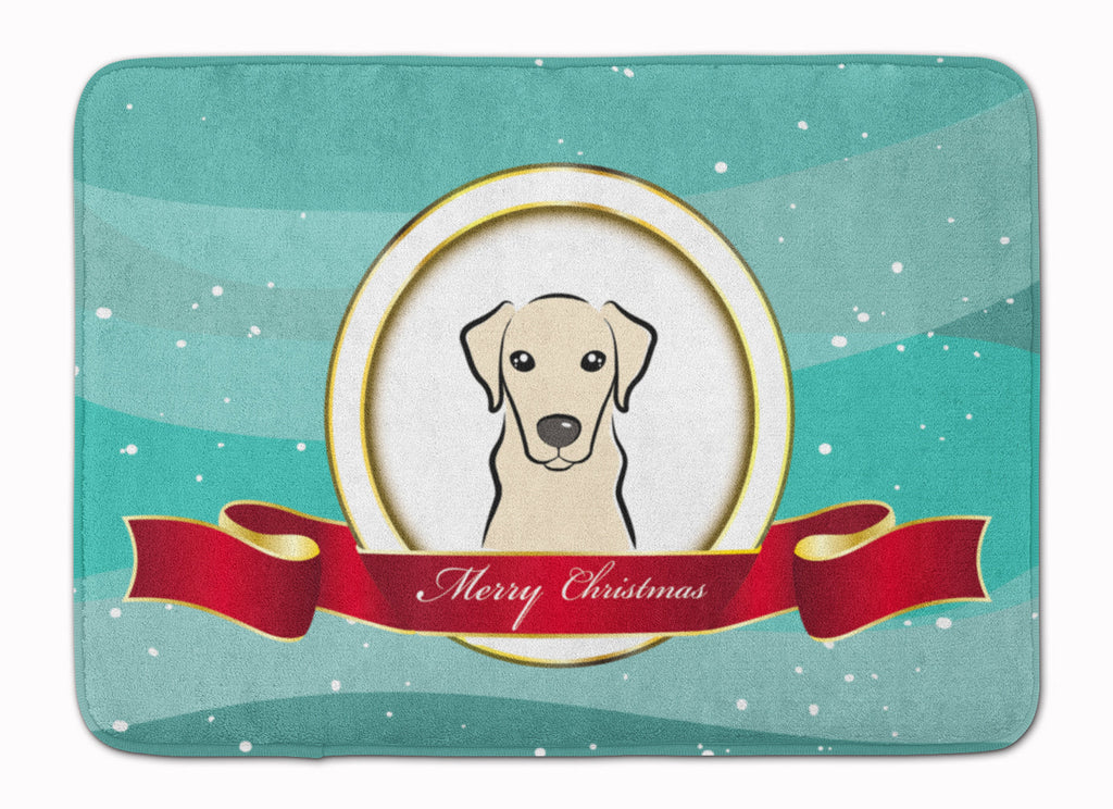 Yellow Labrador Merry Christmas Memory Foam Kitchen Mat Machine Washable Anti-Fatigue Cushion Comfort Bath or Kitchen Rug