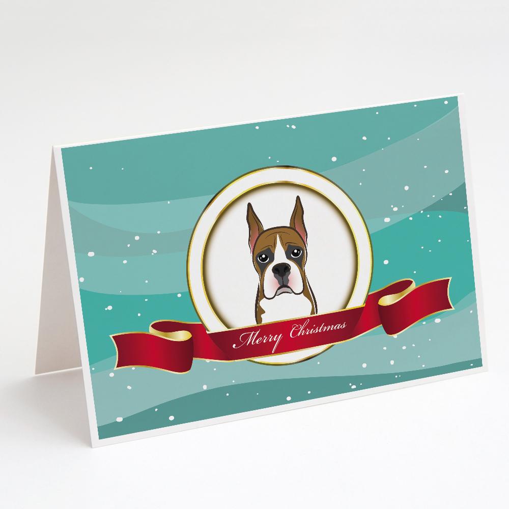 Boxer Merry Christmas Greeting Cards Pack of 8 Blank Cards with Envelopes Whimsical A7 Size 5x7