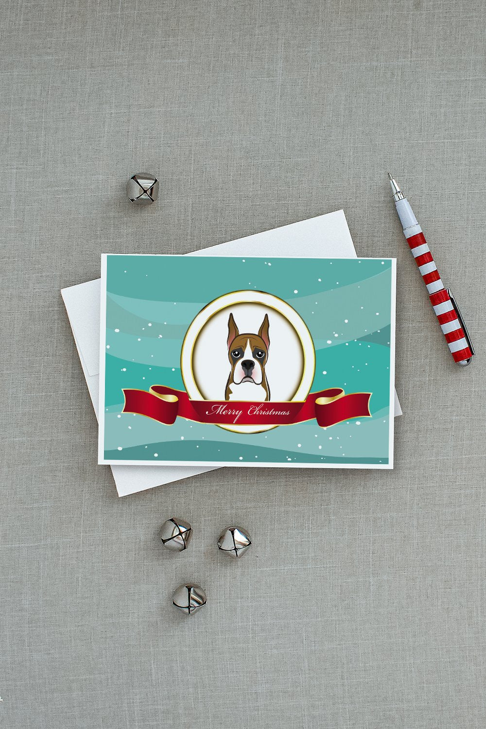 Boxer Merry Christmas Greeting Cards Pack of 8 Blank Cards with Envelopes Whimsical A7 Size 5x7