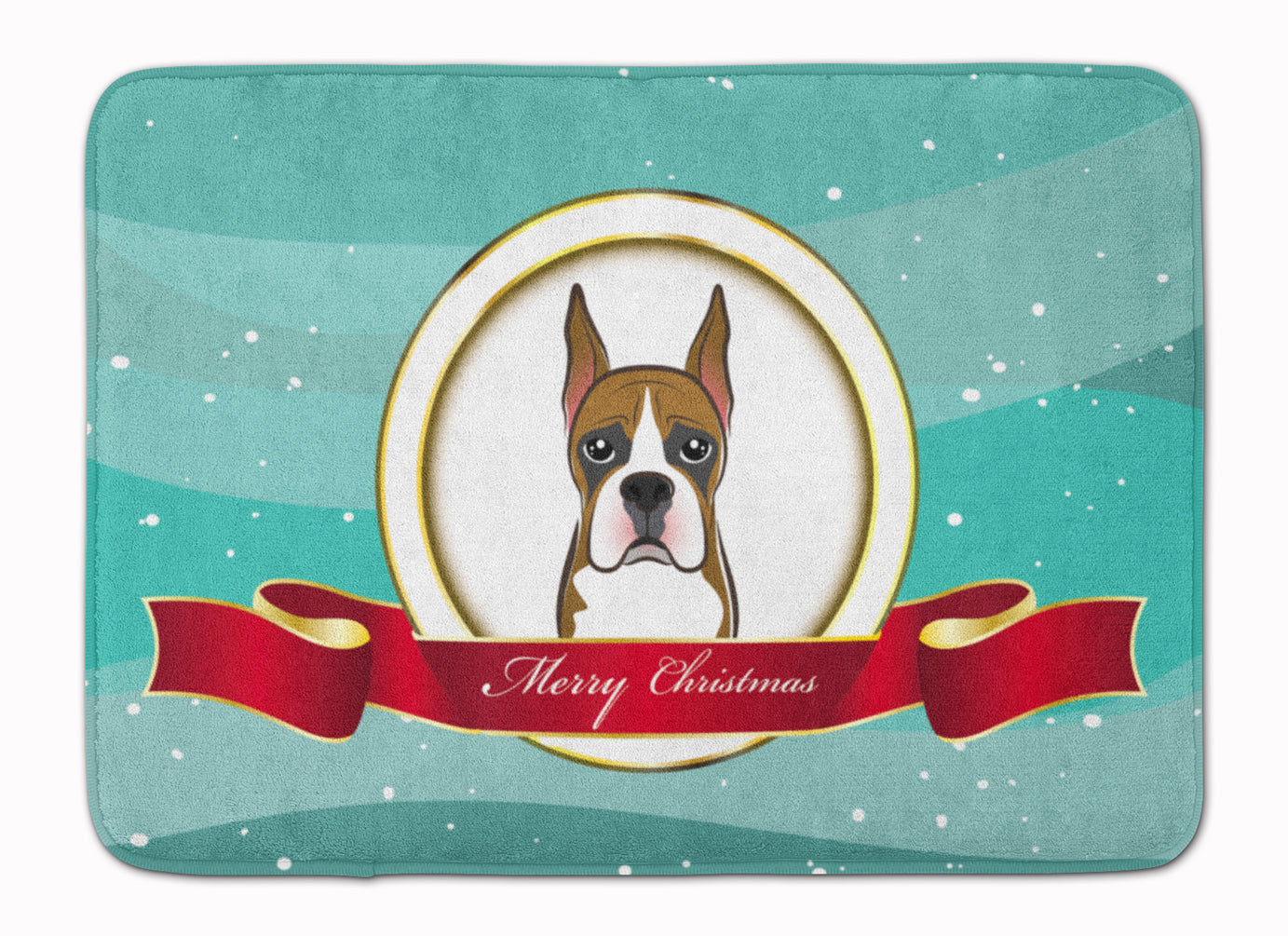 Boxer Merry Christmas Memory Foam Kitchen Mat Machine Washable Anti-Fatigue Cushion Comfort Bath or Kitchen Rug