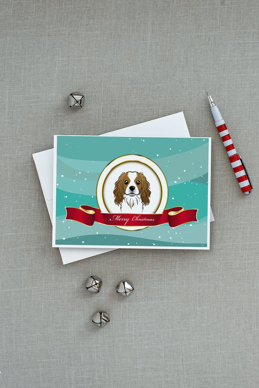 Cavalier Spaniel Merry Christmas Greeting Cards Pack of 8 Blank Cards with Envelopes Whimsical A7 Size 5x7