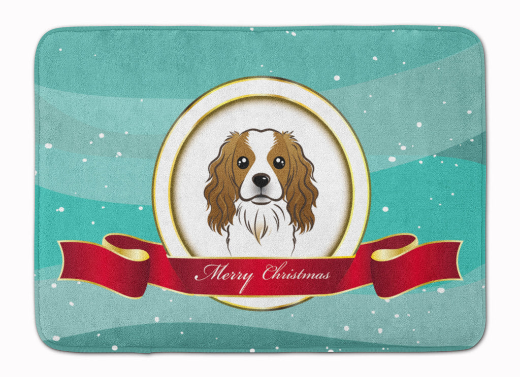 Cavalier Spaniel Merry Christmas Memory Foam Kitchen Mat Machine Washable Anti-Fatigue Cushion Comfort Bath or Kitchen Rug