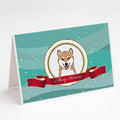 Shiba Inu Merry Christmas Greeting Cards Pack of 8 Blank Cards with Envelopes Whimsical A7 Size 5x7
