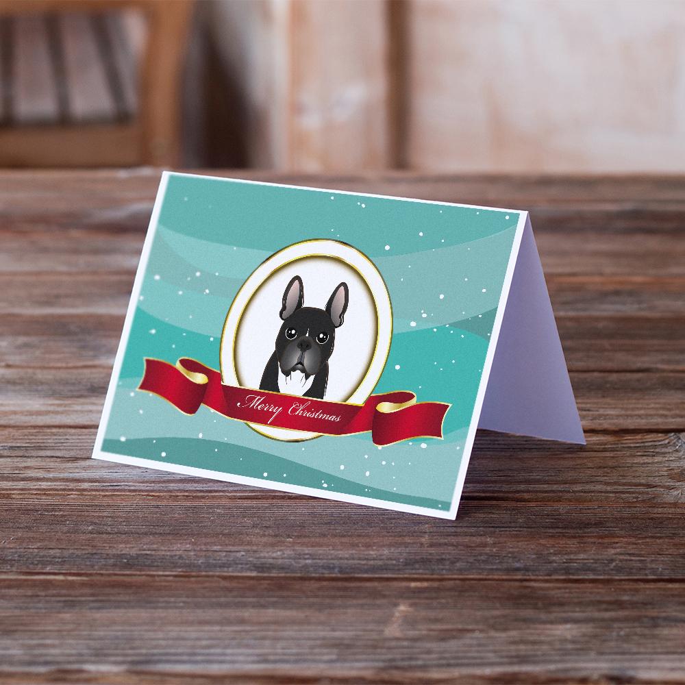 French Bulldog Merry Christmas Greeting Cards Pack of 8 Blank Cards with Envelopes Whimsical A7 Size 5x7