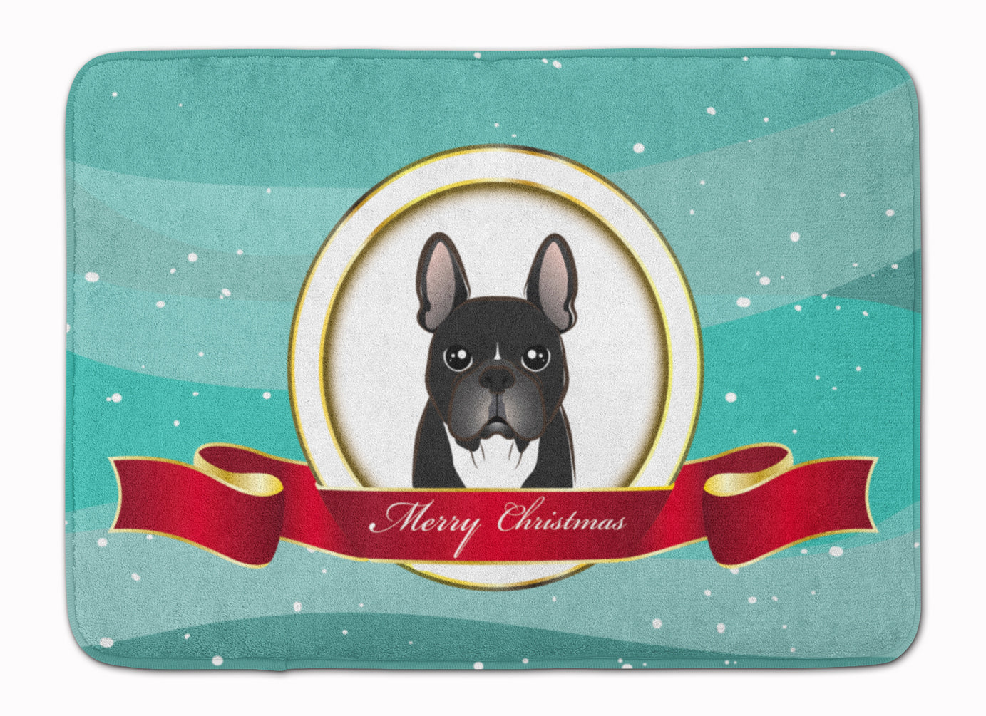 French Bulldog Merry Christmas Memory Foam Kitchen Mat Machine Washable Anti-Fatigue Cushion Comfort Bath or Kitchen Rug