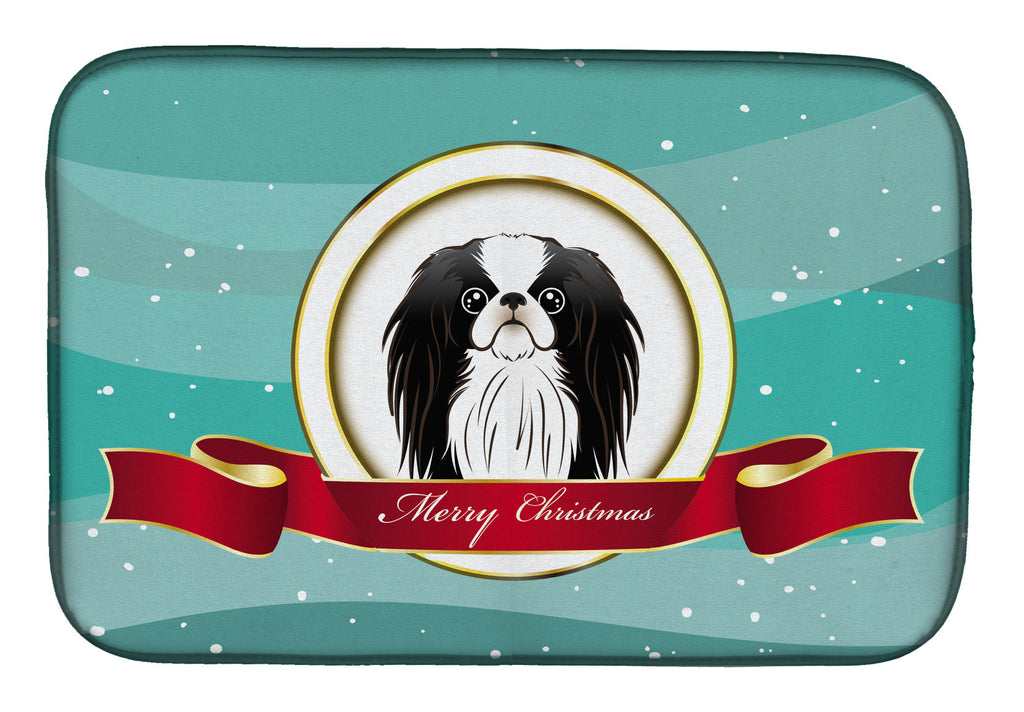 Japanese Chin Merry Christmas Dish Drying Mat Absorbent Dish Drying Mat Pad for Kitchen Counter Dish Drainer Mat for Countertop, 14 x 21", Multicolor