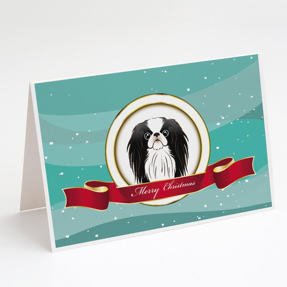 Japanese Chin Merry Christmas Greeting Cards Pack of 8 Blank Cards with Envelopes Whimsical A7 Size 5x7