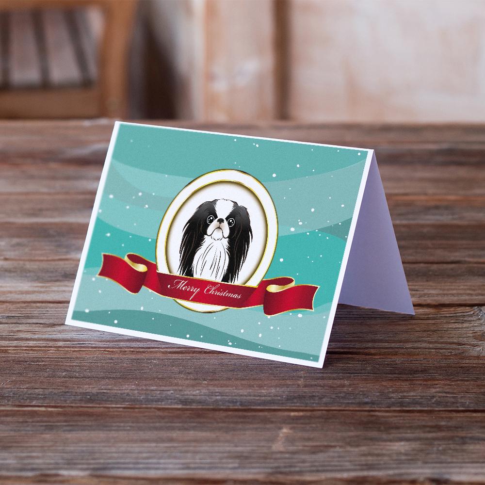 Japanese Chin Merry Christmas Greeting Cards Pack of 8 Blank Cards with Envelopes Whimsical A7 Size 5x7