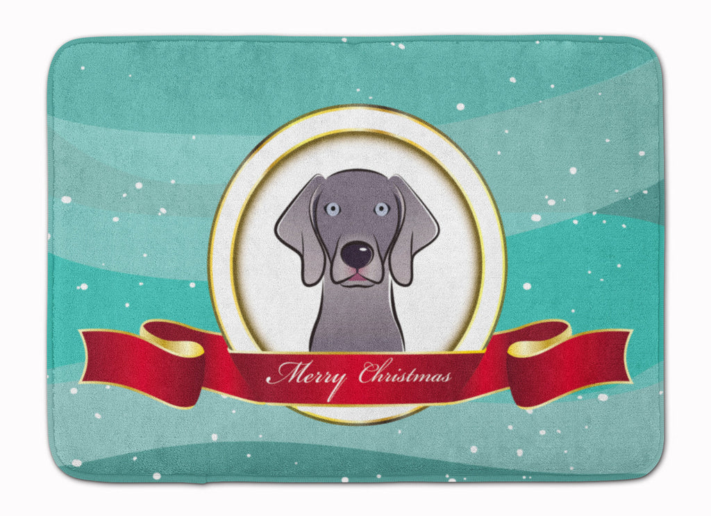 Weimaraner Merry Christmas Memory Foam Kitchen Mat Machine Washable Anti-Fatigue Cushion Comfort Bath or Kitchen Rug