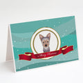 Yorkie Puppy Merry Christmas Greeting Cards Pack of 8 Blank Cards with Envelopes Whimsical A7 Size 5x7