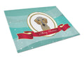 Wirehaired Dachshund Merry Christmas Cutting Board Tempered Glass Kitchen Cutting Surface, Heat Resistant Chopping, Non-Slip Feet, Food Prep & Serving