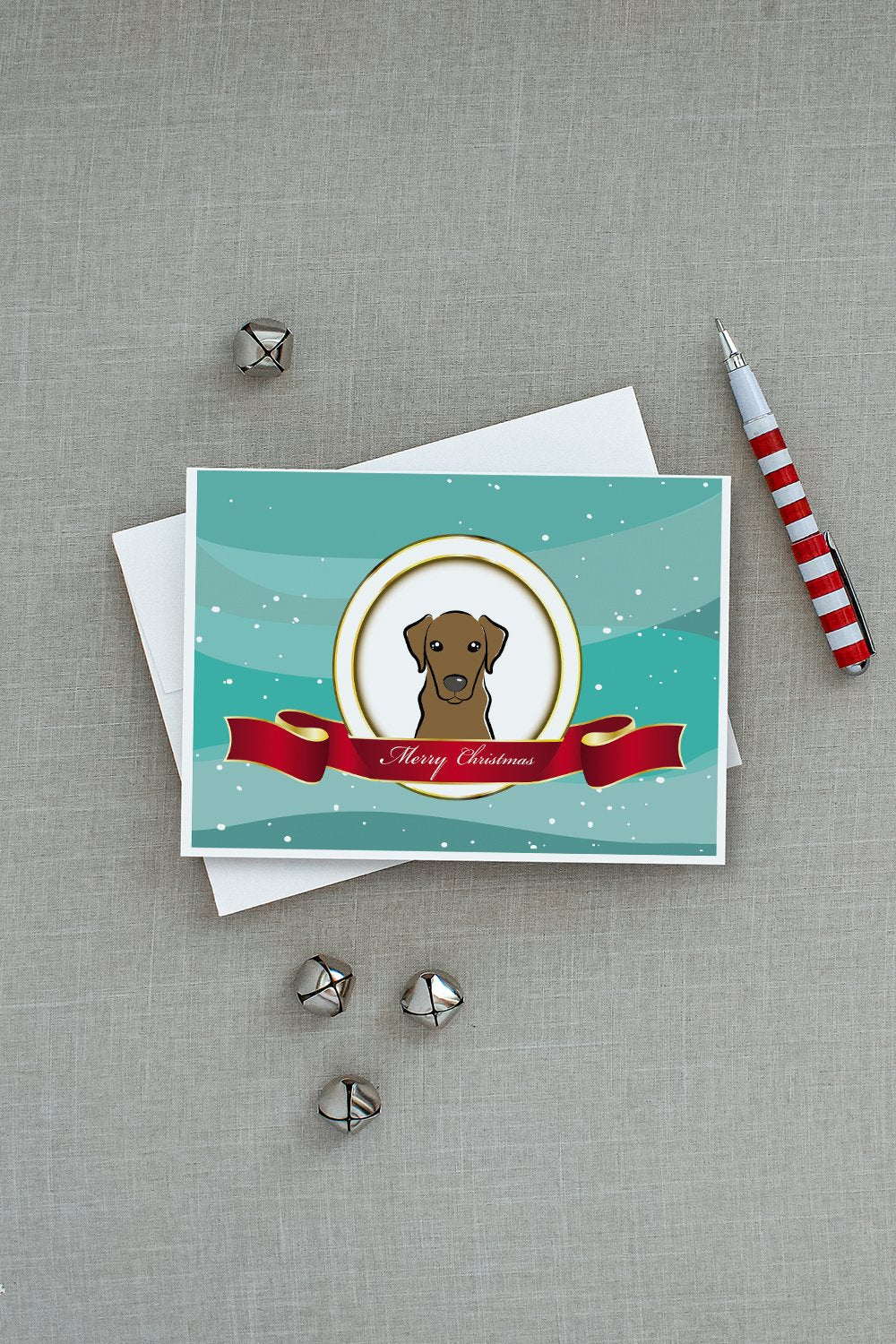 Chocolate Labrador Merry Christmas Greeting Cards Pack of 8 Blank Cards with Envelopes Whimsical A7 Size 5x7