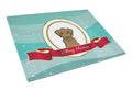 Chocolate Labrador Merry Christmas Cutting Board Tempered Glass Kitchen Cutting Surface, Heat Resistant Chopping, Non-Slip Feet, Food Prep & Serving
