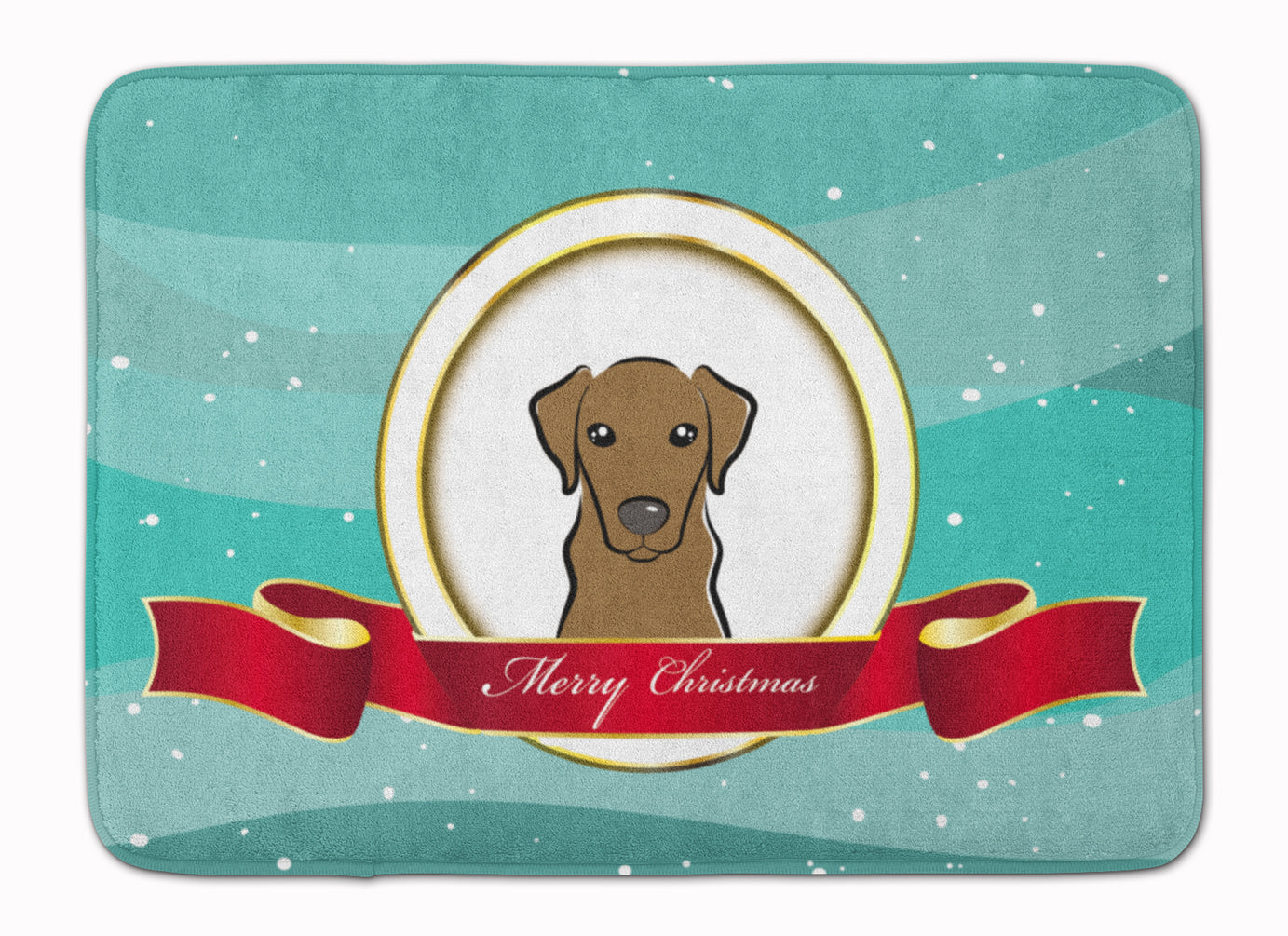 Chocolate Labrador Merry Christmas Memory Foam Kitchen Mat Machine Washable Anti-Fatigue Cushion Comfort Bath or Kitchen Rug