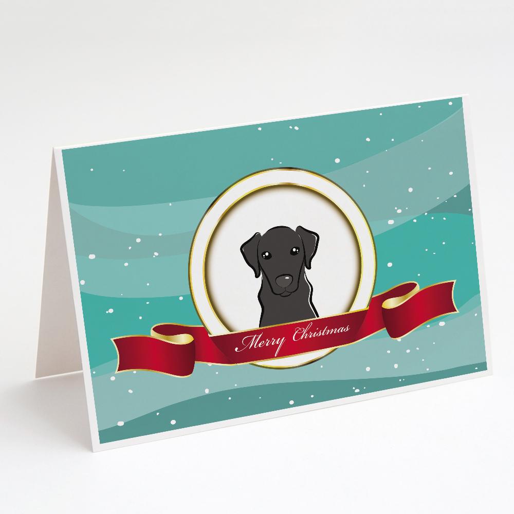Black Labrador Merry Christmas Greeting Cards Pack of 8 Blank Cards with Envelopes Whimsical A7 Size 5x7