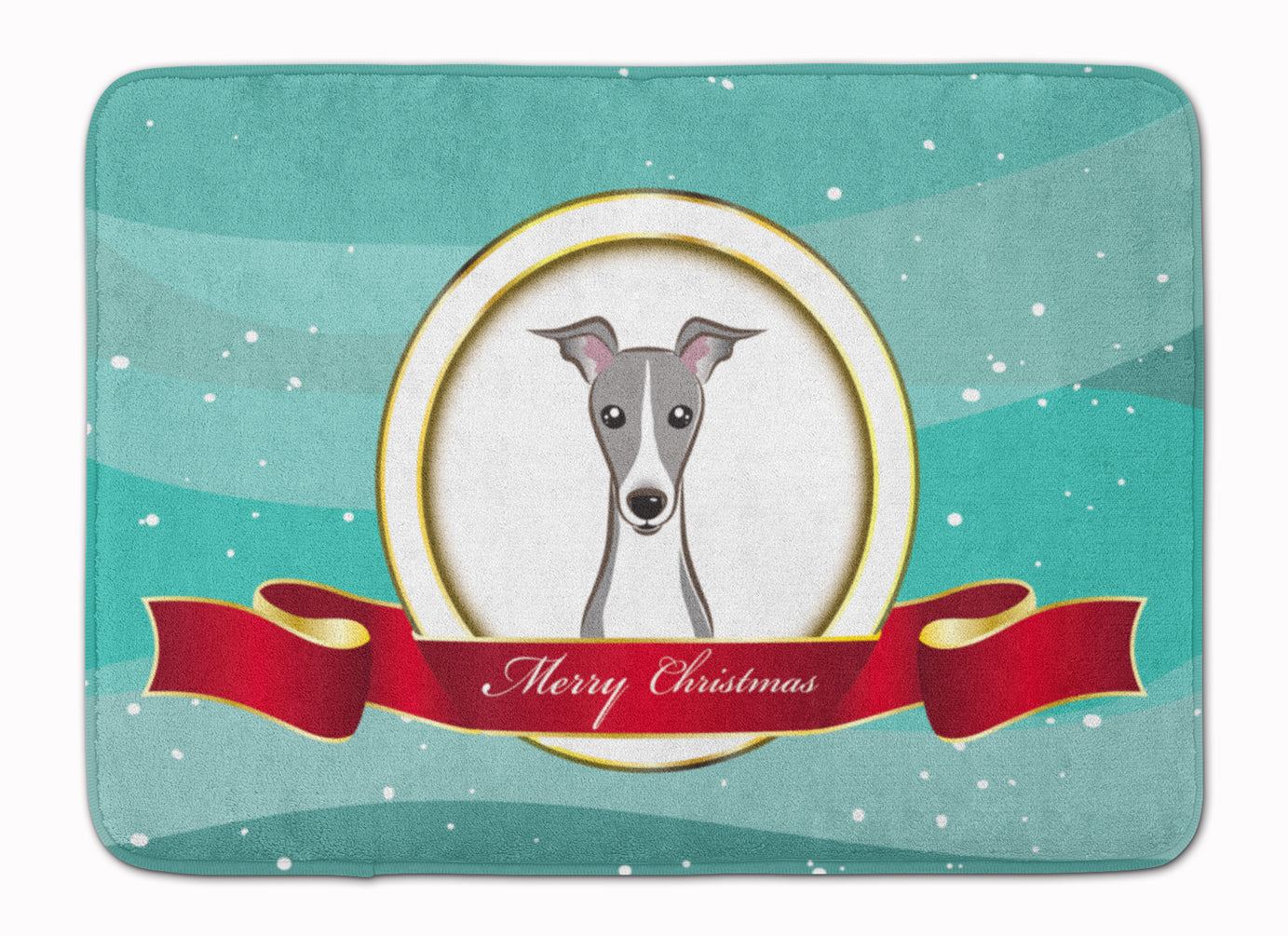 Italian Greyhound Merry Christmas Memory Foam Kitchen Mat Machine Washable Anti-Fatigue Cushion Comfort Bath or Kitchen Rug