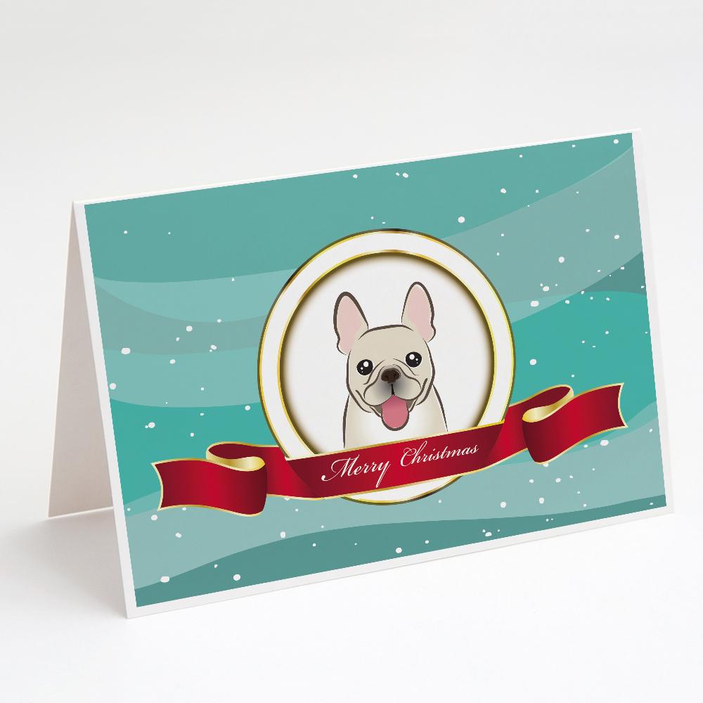 French Bulldog Merry Christmas Greeting Cards Pack of 8 Blank Cards with Envelopes Whimsical A7 Size 5x7