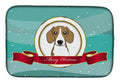Beagle Merry Christmas Dish Drying Mat Absorbent Dish Drying Mat Pad for Kitchen Counter Dish Drainer Mat for Countertop, 14 x 21", Multicolor