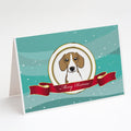 Beagle Merry Christmas Greeting Cards Pack of 8 Blank Cards with Envelopes Whimsical A7 Size 5x7