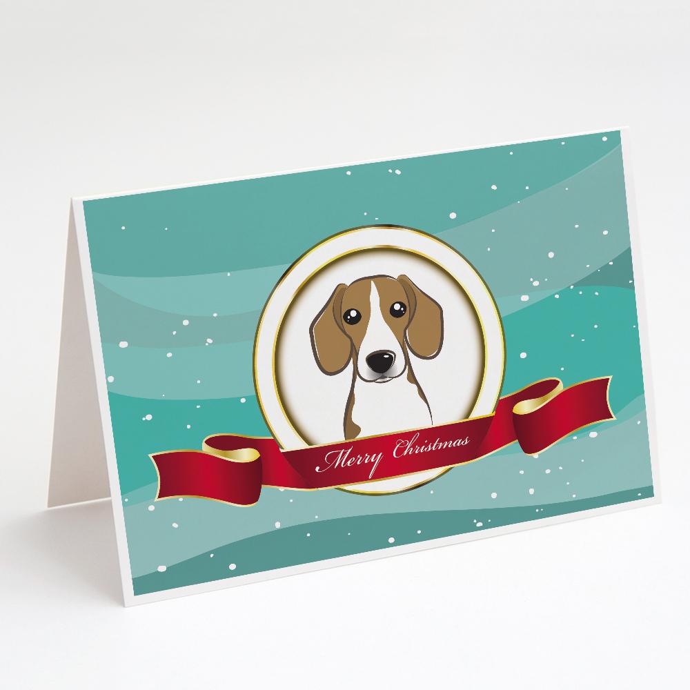 Beagle Merry Christmas Greeting Cards Pack of 8 Blank Cards with Envelopes Whimsical A7 Size 5x7