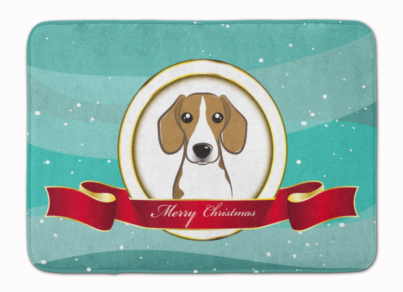 Beagle Merry Christmas Memory Foam Kitchen Mat Machine Washable Anti-Fatigue Cushion Comfort Bath or Kitchen Rug