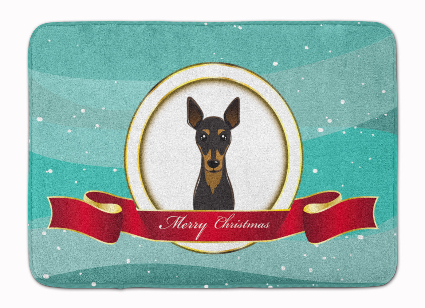Min Pin Merry Christmas Memory Foam Kitchen Mat Machine Washable Anti-Fatigue Cushion Comfort Bath or Kitchen Rug