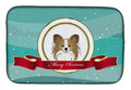 Papillon Merry Christmas Dish Drying Mat Absorbent Dish Drying Mat Pad for Kitchen Counter Dish Drainer Mat for Countertop, 14 x 21", Multicolor