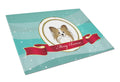 Papillon Merry Christmas Cutting Board Tempered Glass Kitchen Cutting Surface, Heat Resistant Chopping, Non-Slip Feet, Food Prep & Serving