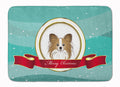 Papillon Merry Christmas Memory Foam Kitchen Mat Machine Washable Anti-Fatigue Cushion Comfort Bath or Kitchen Rug