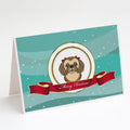 Chocolate Brown Shih Tzu Merry Christmas Greeting Cards Pack of 8 Blank Cards with Envelopes Whimsical A7 Size 5x7