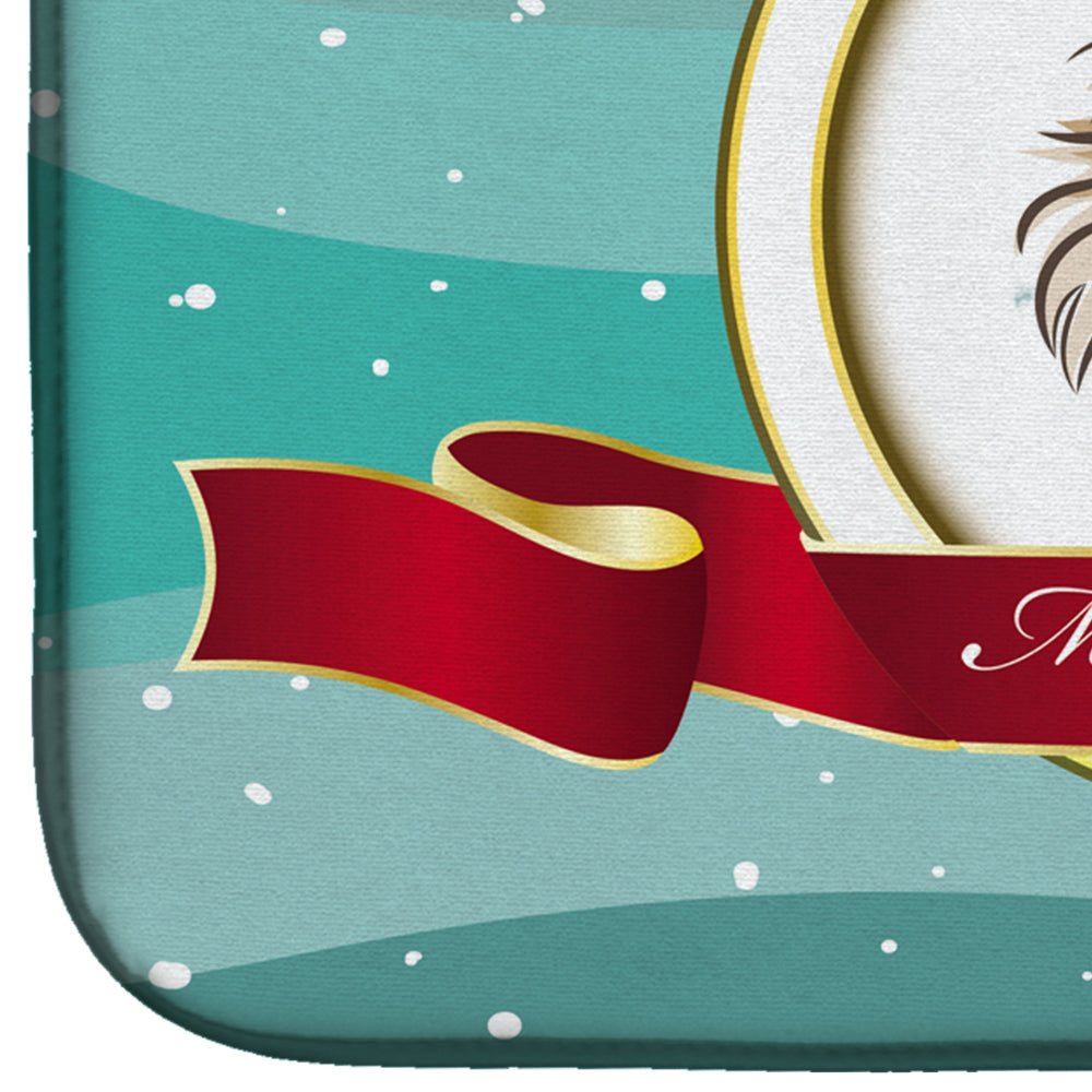 Chihuahua Merry Christmas Dish Drying Mat Absorbent Dish Drying Mat Pad for Kitchen Counter Dish Drainer Mat for Countertop, 14 x 21", Multicolor