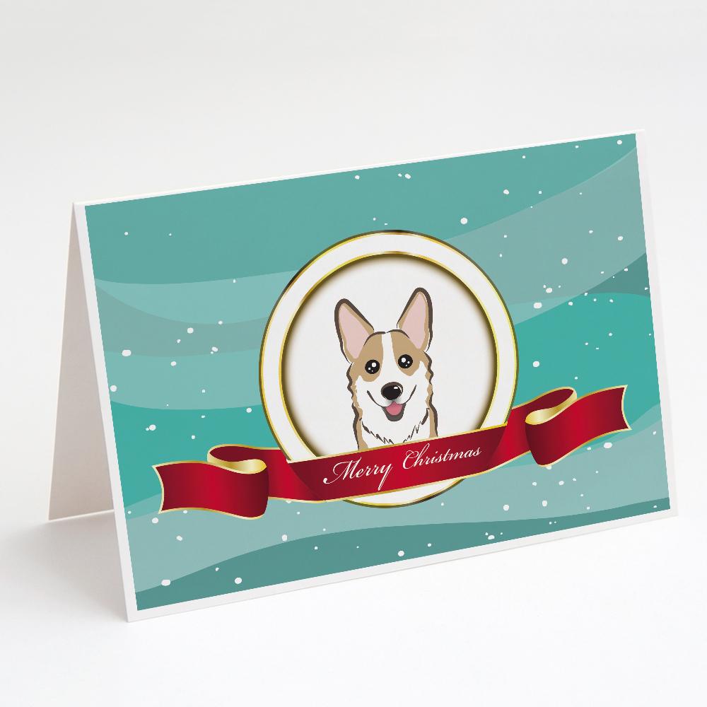Sable Corgi Merry Christmas Greeting Cards Pack of 8 Blank Cards with Envelopes Whimsical A7 Size 5x7