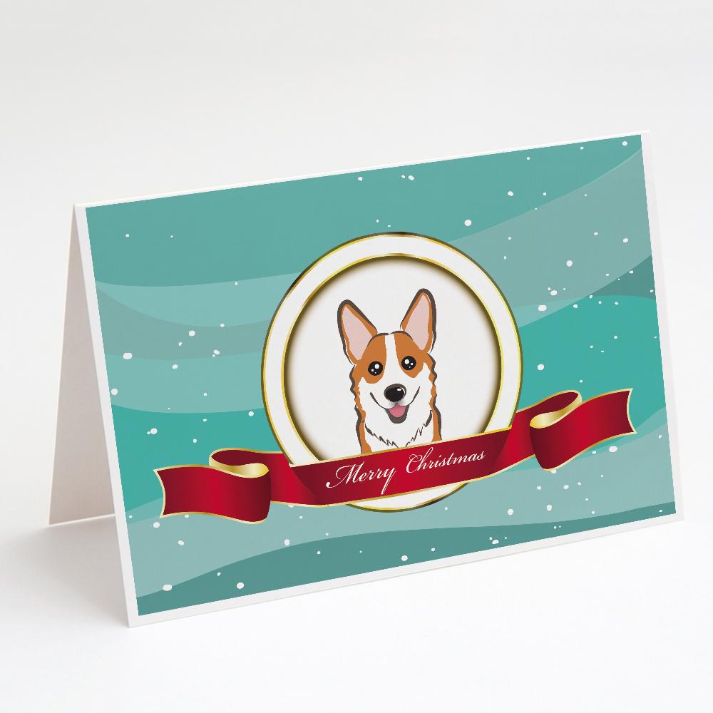 Red Corgi Merry Christmas Greeting Cards Pack of 8 Blank Cards with Envelopes Whimsical A7 Size 5x7