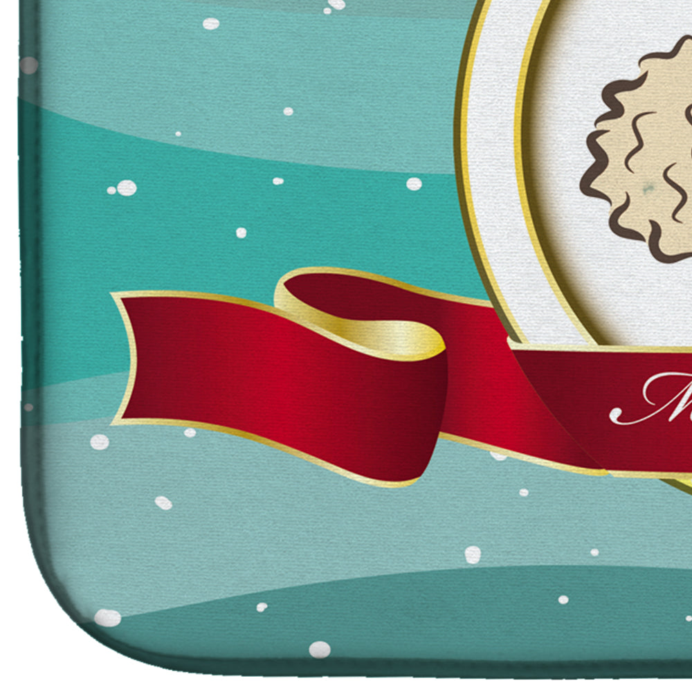 Buff Poodle Merry Christmas Dish Drying Mat Absorbent Dish Drying Mat Pad for Kitchen Counter Dish Drainer Mat for Countertop, 14 x 21", Multicolor