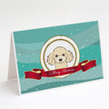 Buff Poodle Merry Christmas Greeting Cards Pack of 8 Blank Cards with Envelopes Whimsical A7 Size 5x7
