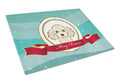 Buff Poodle Merry Christmas Cutting Board Tempered Glass Kitchen Cutting Surface, Heat Resistant Chopping, Non-Slip Feet, Food Prep & Serving