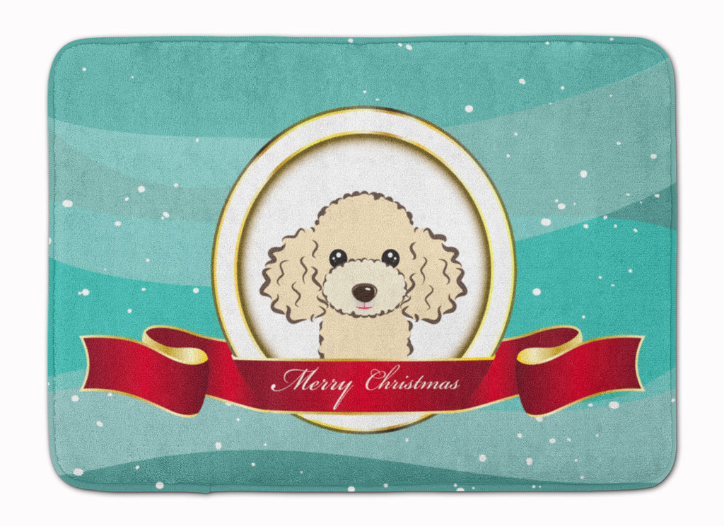 Buff Poodle Merry Christmas Memory Foam Kitchen Mat Machine Washable Anti-Fatigue Cushion Comfort Bath or Kitchen Rug