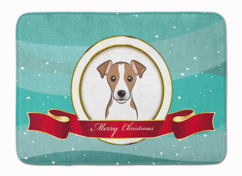 Jack Russell Terrier Merry Christmas Memory Foam Kitchen Mat Machine Washable Anti-Fatigue Cushion Comfort Bath or Kitchen Rug