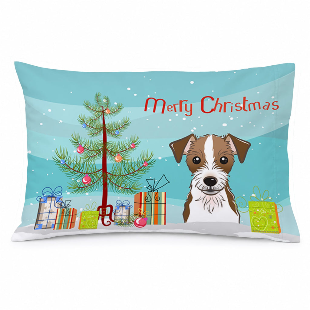 Christmas Tree and Jack Russell Terrier Standard Pillowcase Lightweight Super Soft Easy Care Decorative Artwork Pillowcase, Standard