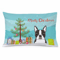Christmas Tree and Boston Terrier Standard Pillowcase Lightweight Super Soft Easy Care Decorative Artwork Pillowcase, Standard