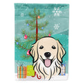 Christmas Tree and Golden Retriever House Flag 28x40 Porch Sleeve Pole Decorative Outside Yard Banner Artwork Wall Hanging, Polyester