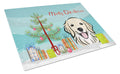 Christmas Tree and Golden Retriever Cutting Board Tempered Glass Kitchen Cutting Surface, Heat Resistant Chopping, Non-Slip Feet, Food Prep & Serving