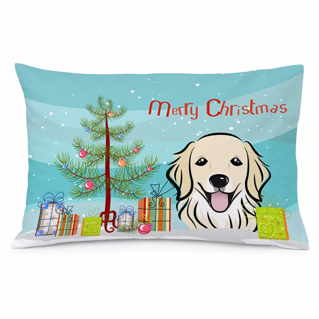 Christmas Tree and Golden Retriever Standard Pillowcase Lightweight Super Soft Easy Care Decorative Artwork Pillowcase, Standard